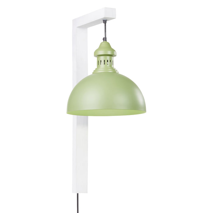 28.5" H Gwen Industrial Indoor Plug In Wall Sconce with Dome Shaped Shade-On