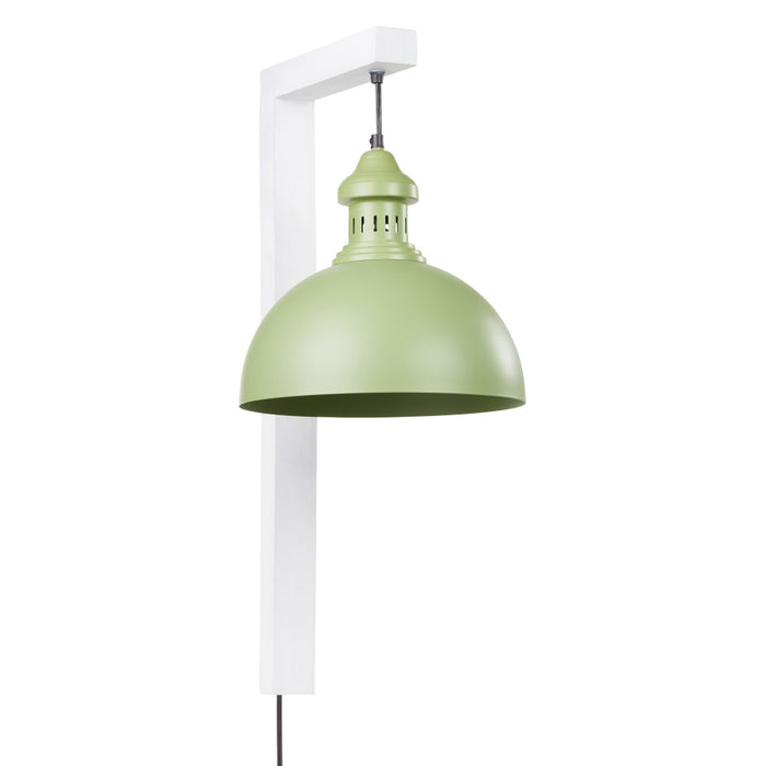 28.5" H Gwen Industrial Indoor Plug In Wall Sconce with Dome Shaped Shade-Off
