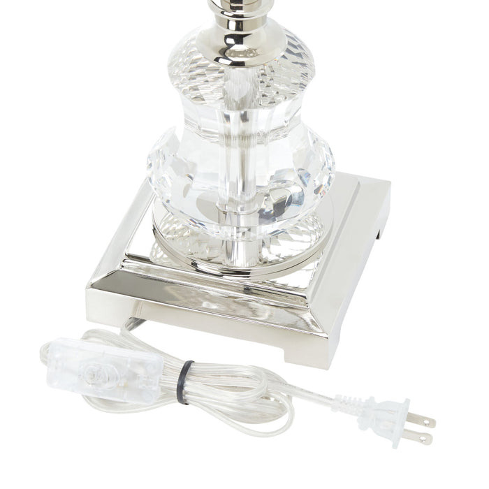 28.75"H Brielle Polished Nickel and Crystal 1-Light Buffet Table Lamp