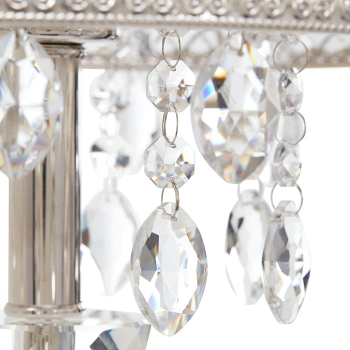 28.75"H Brielle Polished Nickel and Crystal 1-Light Buffet Table Lamp