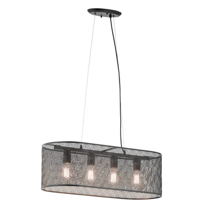 30" 4-Light Gianna Chandelier Black-On