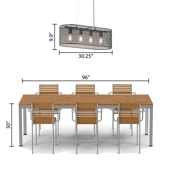 30" 4-Light Gianna Chandelier Black