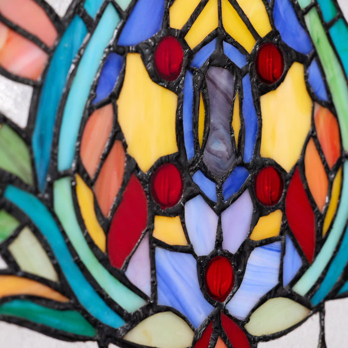 30"L Fleur De Lis Stained Glass Pub Window Panel