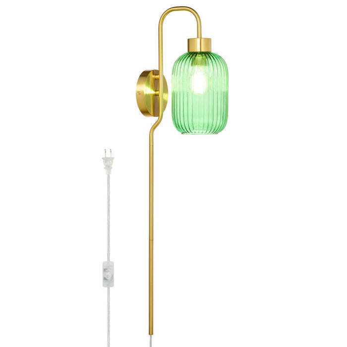 32"H Davia Retro Wall Sconce-On