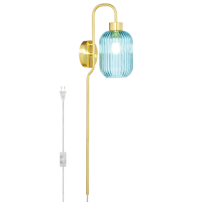 32"H Davia Retro Wall Sconce-On