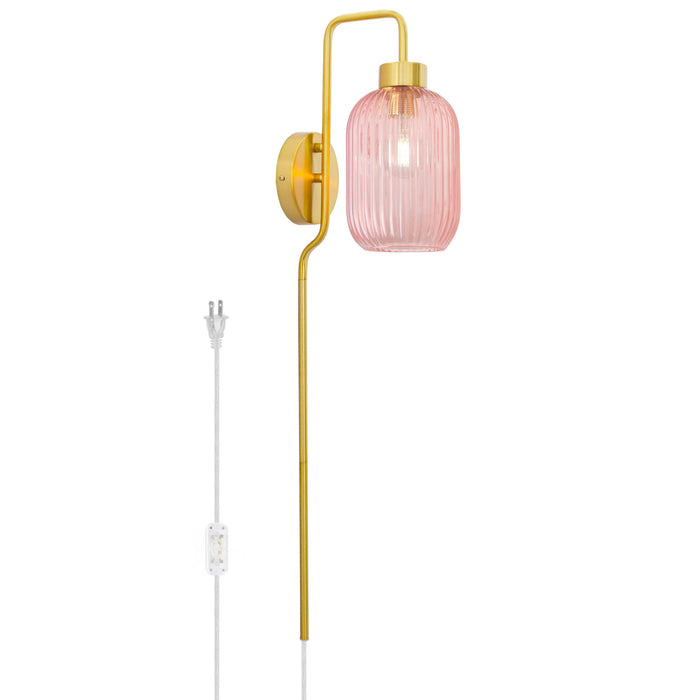 32"H Davia Retro Wall Sconce-On