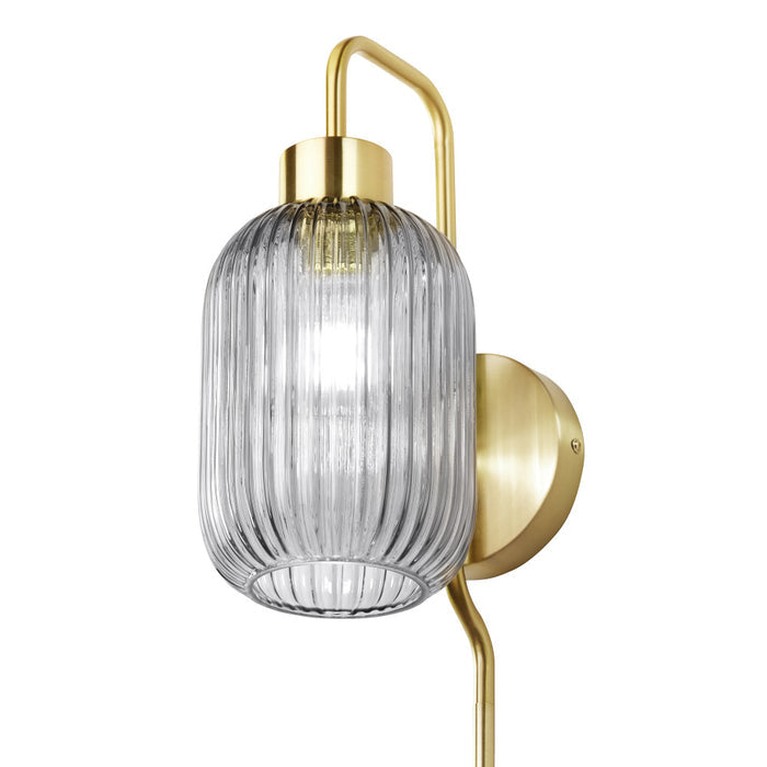 32"H Davia Retro Wall Sconce. Shade closeup-On