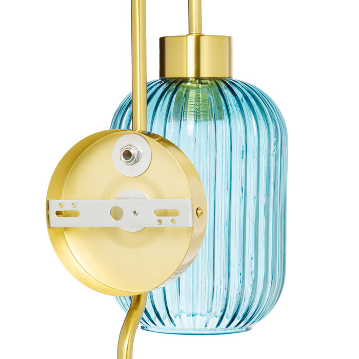 32"H Davia Retro Wall Sconce. Back view