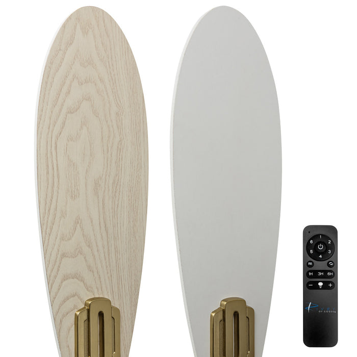 42" W LED Indoor Gold and White Mosaic Glass Ceiling Fan with Remote Control