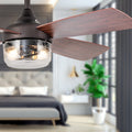 42"W Caelan Remote-Controlled 2-Light Ceiling Fan in a modern bedroom.