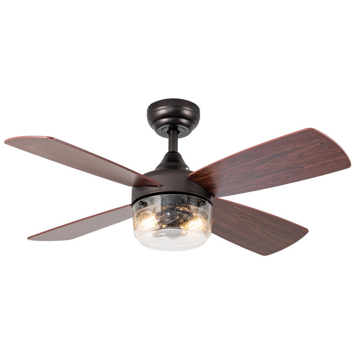 42"W Caelan Remote-Controlled 2-Light Ceiling Fan-On