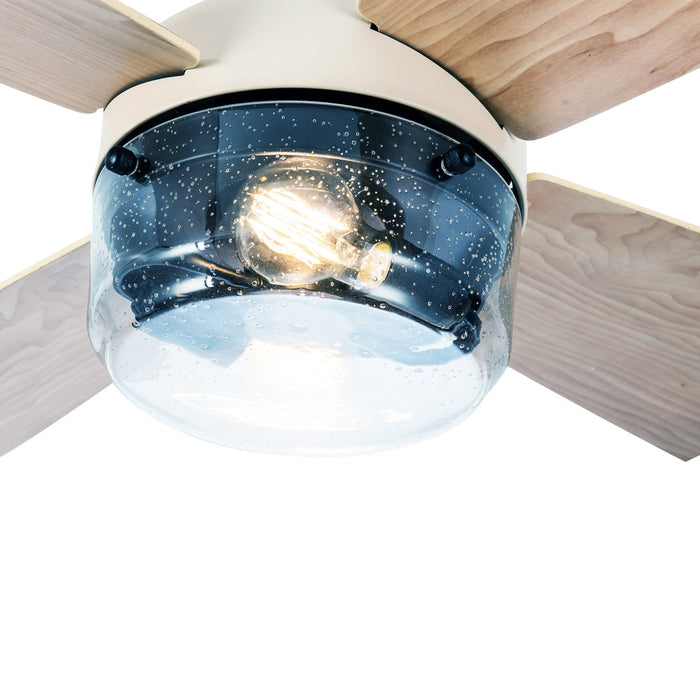 42"W Caelan Remote-Controlled 2-Light Ceiling Fan. Shade closeup-On