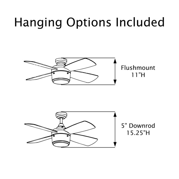 42"W Caelan Remote-Controlled 2-Light Ceiling Fan