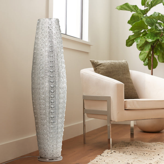43.5"H Oversized Punched Metal 2-Light Floor Lamp