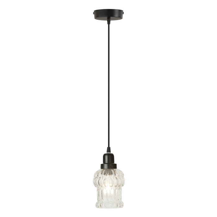 4.5" W 1-Light Luna Glass and Metal Pendant-On