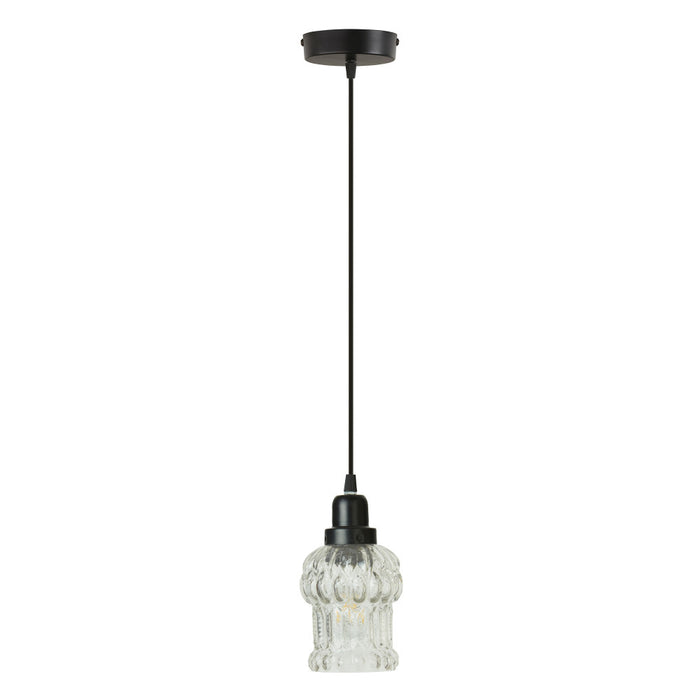 4.5" W 1-Light Luna Glass and Metal Pendant-Off