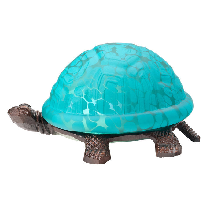 4.75" H Raphael Aqua Glass Accent Lamp-On
