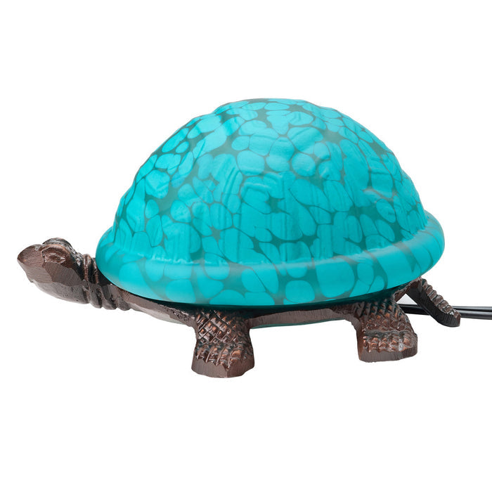 4.75" H Raphael Aqua Glass Accent Lamp-Off