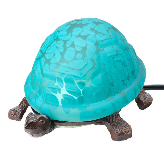 4.75" H Raphael Aqua Glass Accent Lamp-On