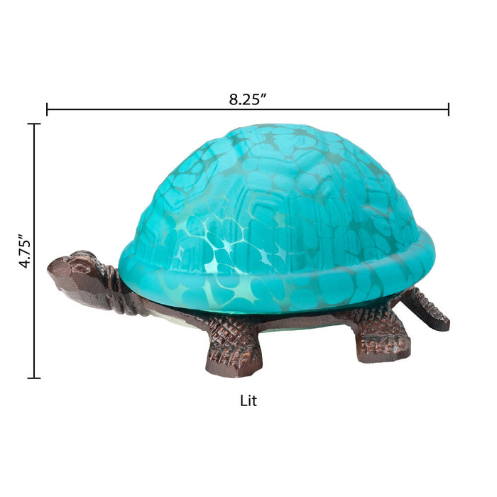 4.75" H Raphael Aqua Glass Accent Lamp