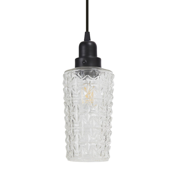 4.75" W 1-Light Haute Glass and Metal Pendant. Shade closeup-Off