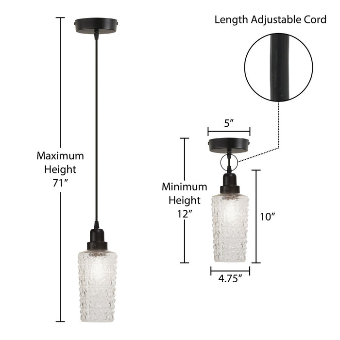 4.75" W 1-Light Haute Glass and Metal Pendant