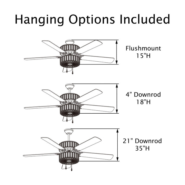 52"W LED Caged Clear Crystal Ceiling Fan with Remote Control