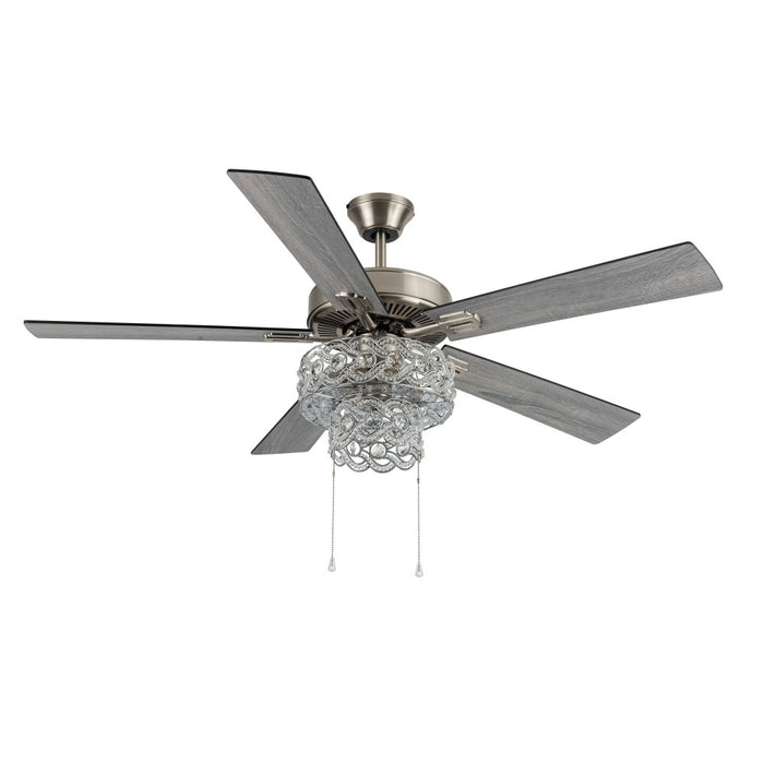 52"W LED Olivia 5-Blade Beaded Braid Wedding Band Ceiling Fan-Off