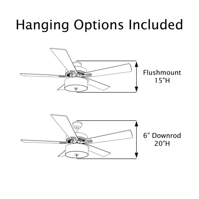 52"W LED Orson Craftsman Stained Glass 5-Blade Ceiling Fan with Remote Control