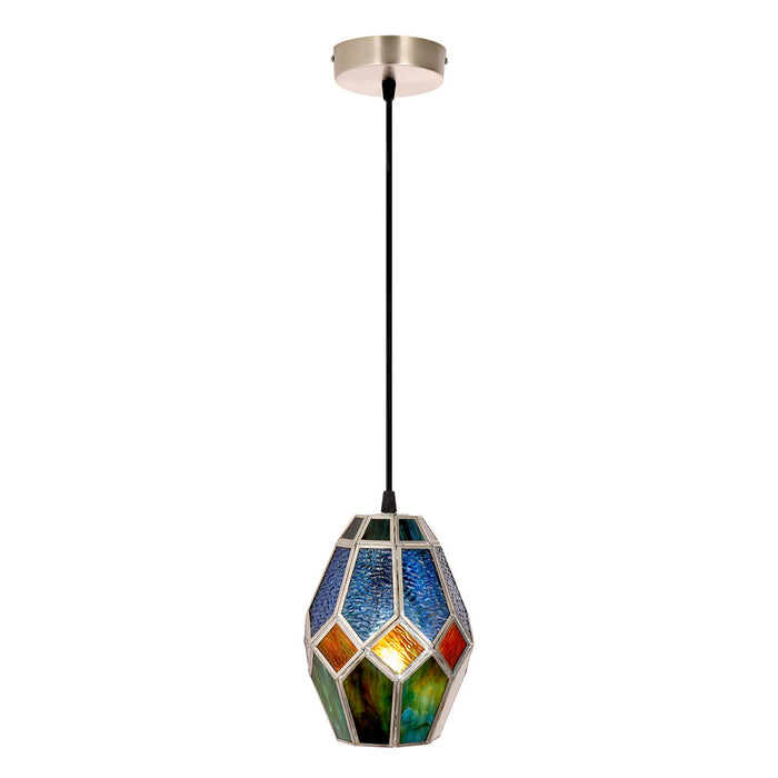 5.5" W Bouvier Metal and Glass Pendant Light-On