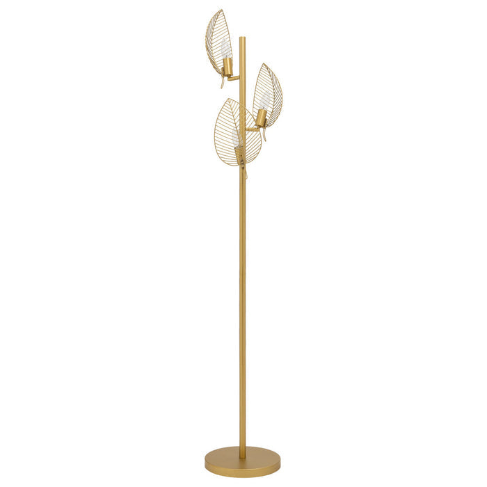59.25"H Noelle Gold Leaf Shade Floor Lamp-Off