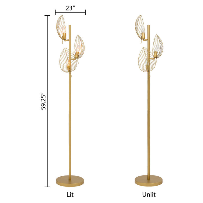 59.25"H Noelle Gold Leaf Shade Floor Lamp