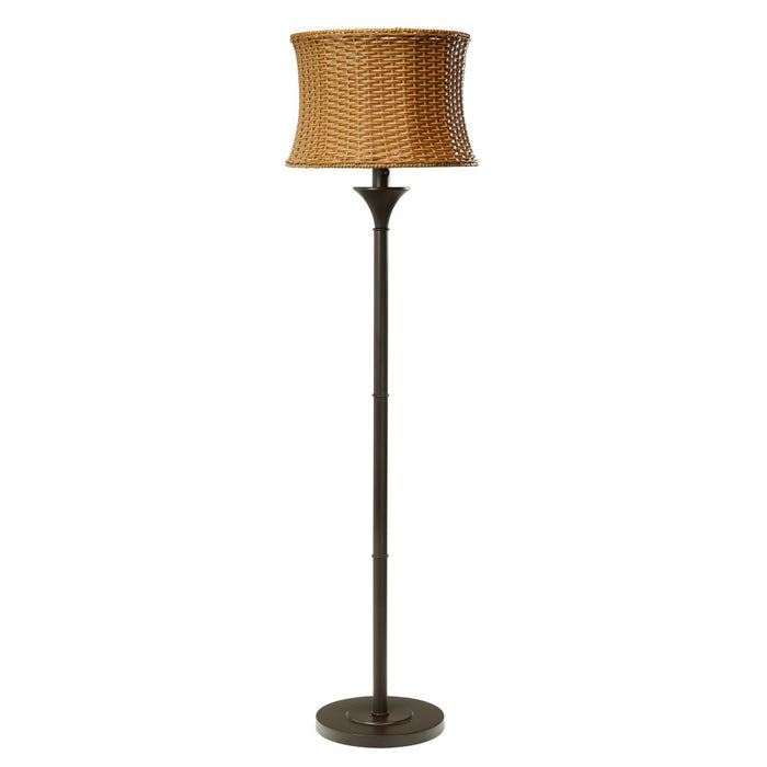 59.5"H Outdoor and Indoor Basket Weave Floor Lamp-Off