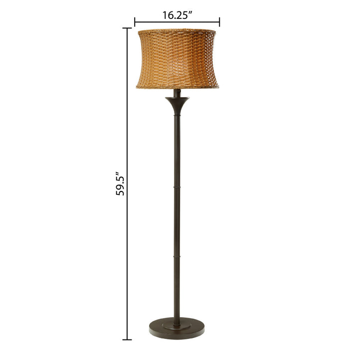 59.5"H Outdoor and Indoor Basket Weave Floor Lamp
