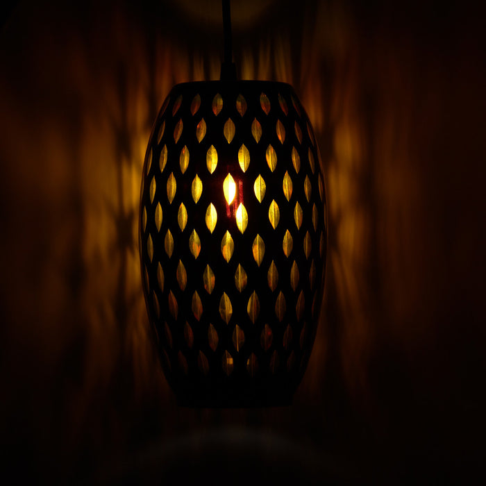 6" W Austin Glam Black and Amber Glass Globe Shade Pendant Light