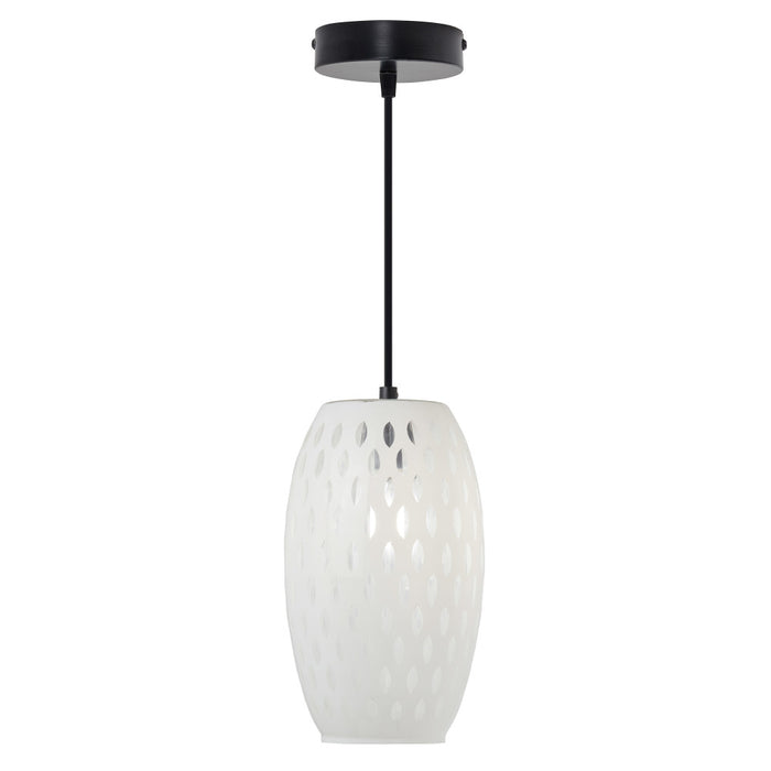 6" W Austin Glam White and Clear Glass Globe Shade Pendant Light-On