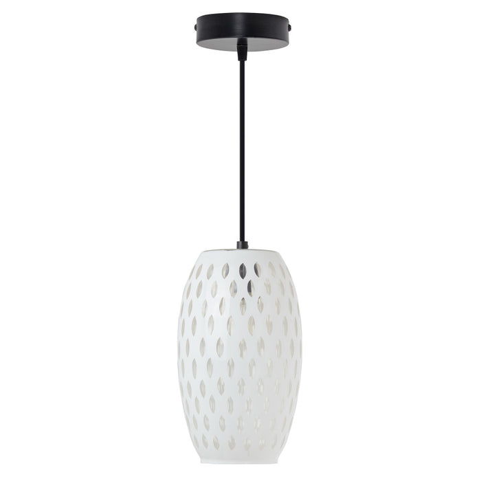 6" W Austin Glam White and Clear Glass Globe Shade Pendant Light-Off