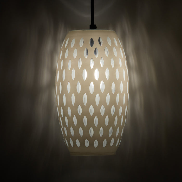 6" W Austin Glam White and Clear Glass Globe Shade Pendant Light