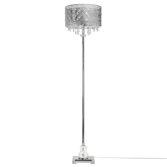 60.5"H Brielle Polished Nickel and Crystal 1-Light Floor Lamp-Off
