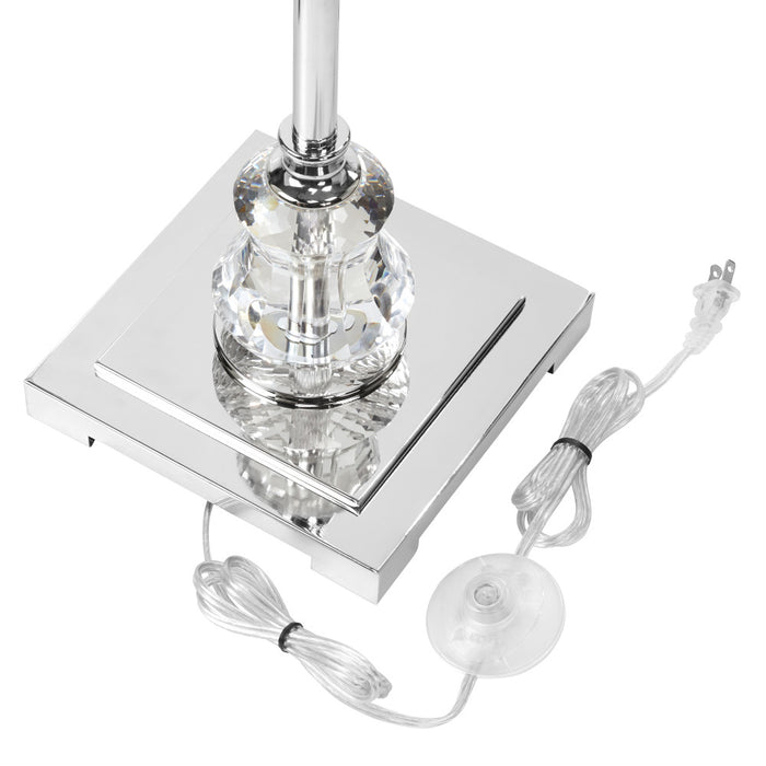 60.5"H Brielle Polished Nickel and Crystal 1-Light Floor Lamp