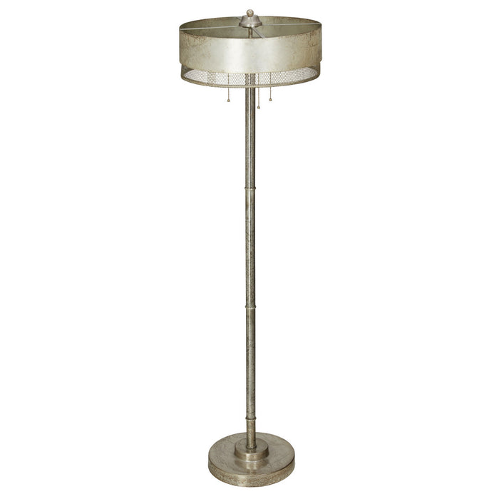 62" H Veronica Aged Silver-Finish Metal Floor Lamp-Off