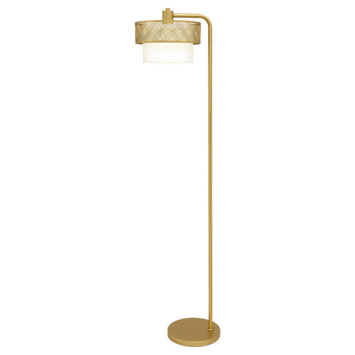 62.25"H Alena Mixed-Material Shade Floor Lamp-On