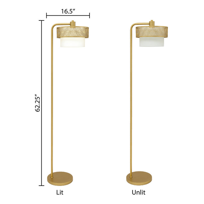 62.25"H Alena Mixed-Material Shade Floor Lamp