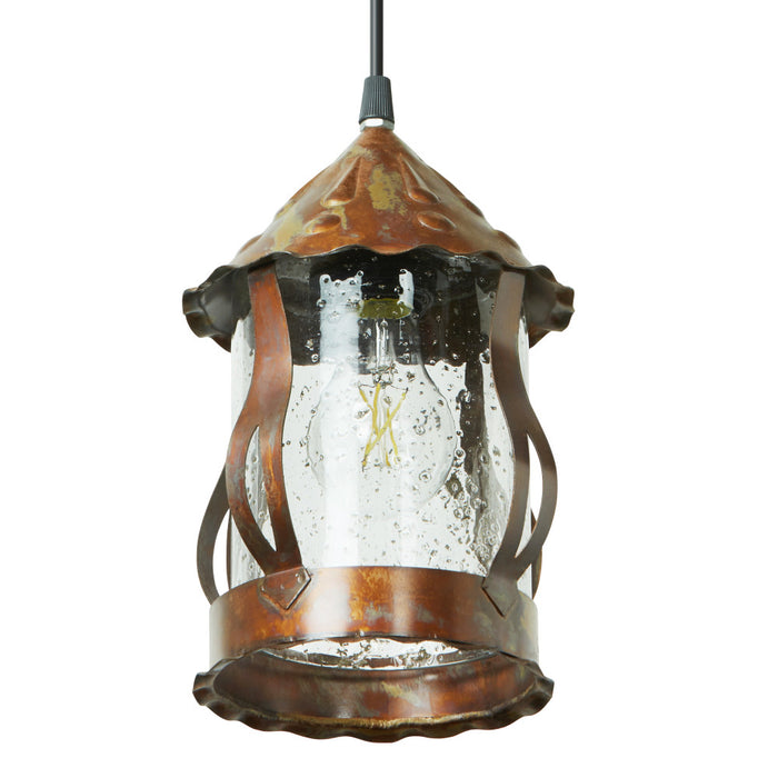 6.25" W 1-Light Betty Metal and Glass Pendant. Shade closeup-Off