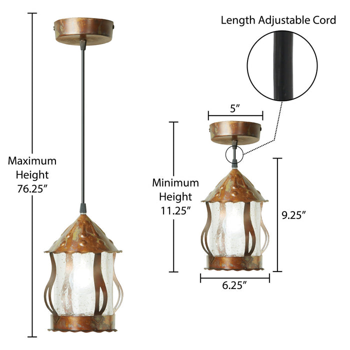 6.25" W 1-Light Betty Metal and Glass Pendant