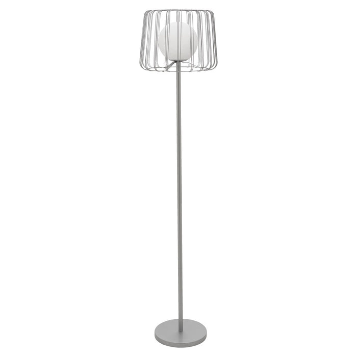 62.75"H Lucai Caged Globe Shade Floor Lamp Silver-Off