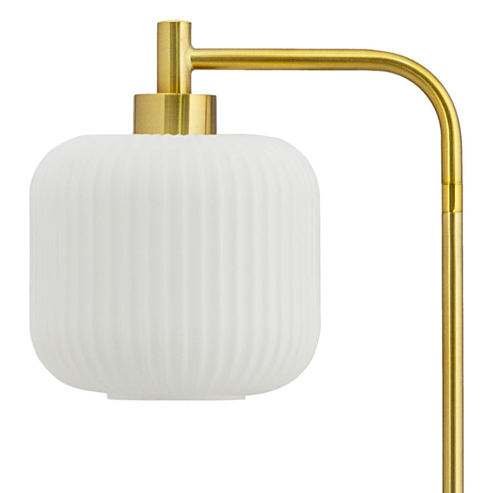 63"H Rowan Globe Shade Floor Lamp. Shade closeup-Off