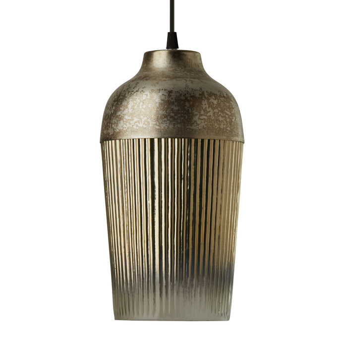 6.8'' W 1-Light Andrea Metal and Glass Pendant. Shade closeup-Off