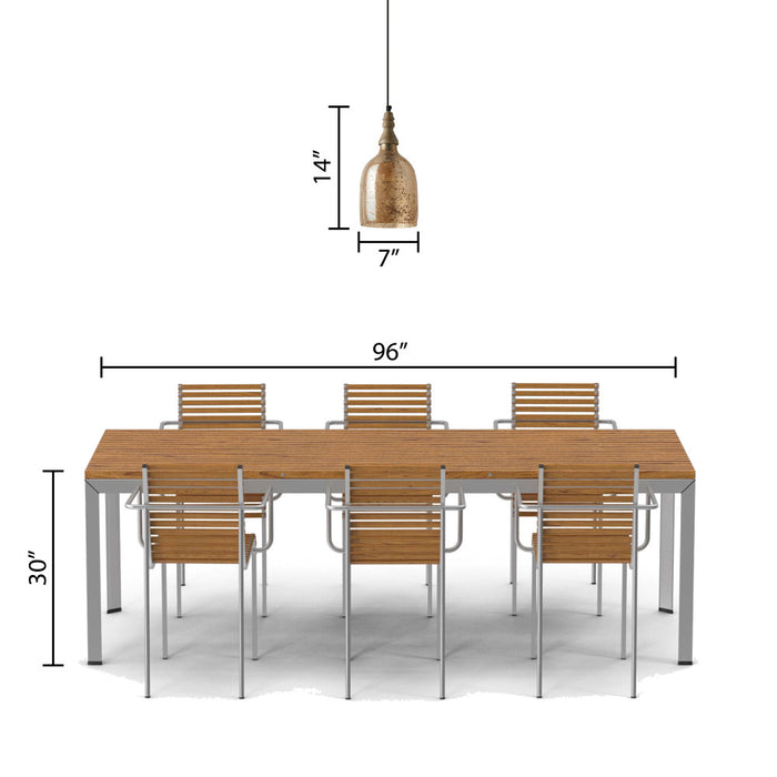 7" Regan Champagne Glass Pendant Light