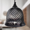 7" W Drake Black Hand Blown Glass Bell Shade Pendant Light against a blurred background
